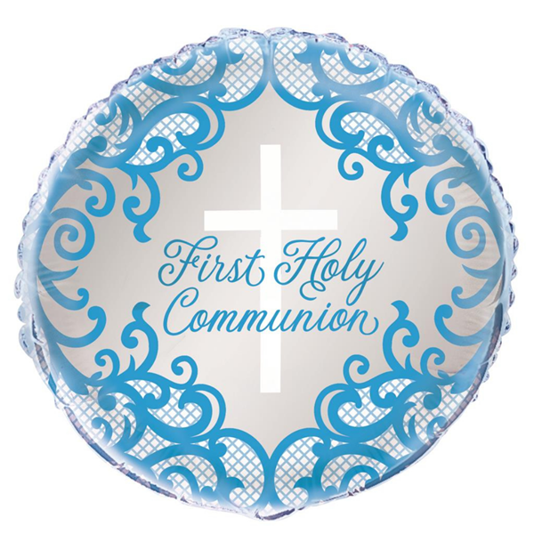 Blue First Holy Communion 18" Foil Balloon