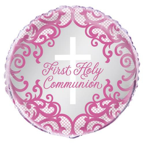 Pink First Holy Communion 18" Foil Balloon