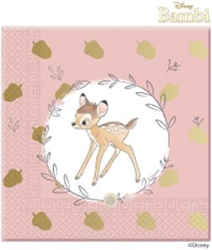 Bambi Deluxe 3-ply Foil Stamped Napkins 20pk