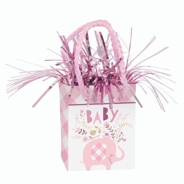 Pink Baby Elephant Mini Gift Bag Balloon Weight