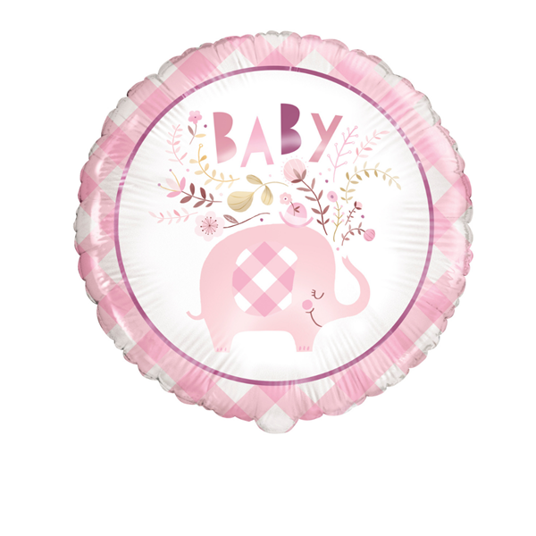 Pink Baby Elephant 18" Foil Balloon