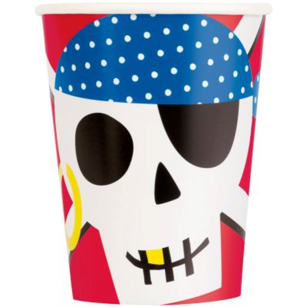 Ahoy Pirate 9oz Paper Cups 8pk