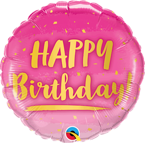Happy Birthday Pink & Gold 18" Foil Balloon