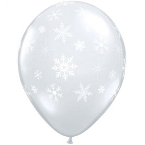 Snowflakes Diamond Clear 11" Latex Balloons 25pk