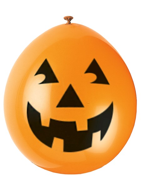 Halloween Pumpkin 9" Neck-up Latex Balloons 10pk