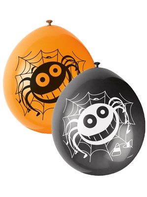 Halloween Spider 9" Neck-up Latex Balloons 10pk