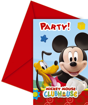 6 Mickey Mouse Clubhouse Party Invitations