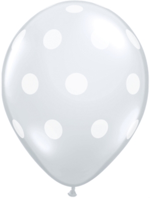 Diamond Clear Polka Dot 11" Latex Balloons 25pk