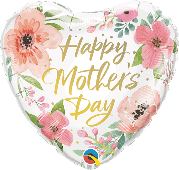 Mother's Day Pink Floral 18" Foil Heart Balloon