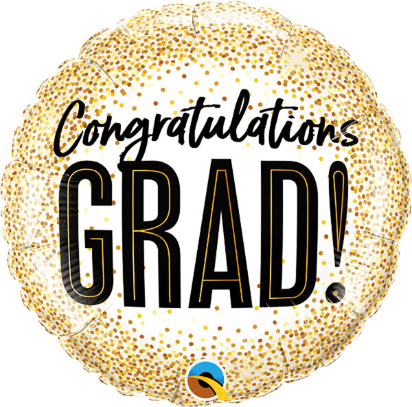 Congratulations Grad Glitter Dots 18" Foil Balloon