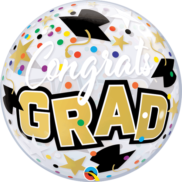 Congrats Grad Stars 22" Bubble Balloon