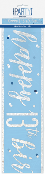 Blue Glitz 13th Birthday Foil Banner 9ft