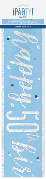 Blue Glitz 50th Birthday Foil Banner 9ft