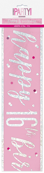 Pink Glitz 16th Birthday Foil Banner 9ft