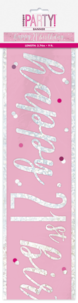Pink Glitz 21st Birthday Foil Banner 9ft
