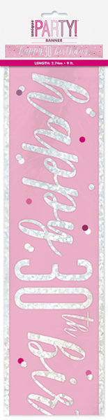 Pink Glitz 30th Birthday Foil Banner 9ft