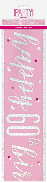 Pink Glitz 60th Birthday Foil Banner 9ft