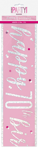 Pink Glitz 70th Birthday Foil Banner 9ft