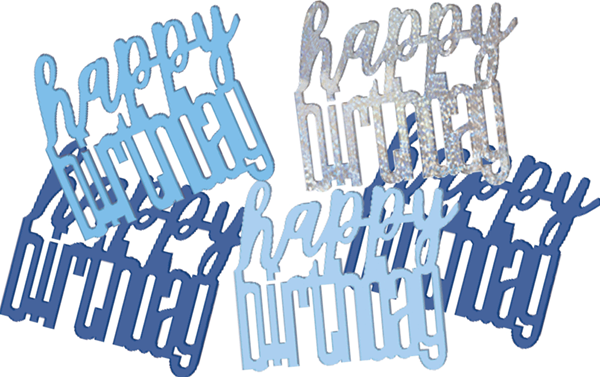 Blue Glitz Happy Birthday Foil Confetti 14g