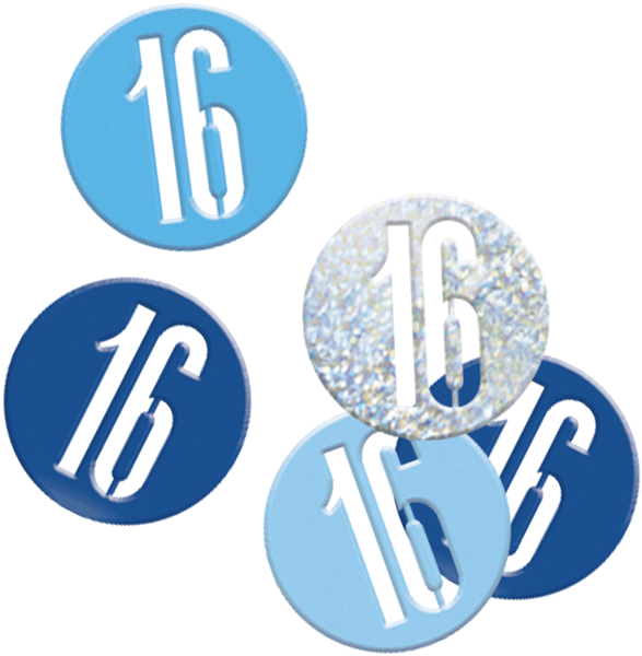 Blue Glitz 16th Birthday Foil Confetti 14g