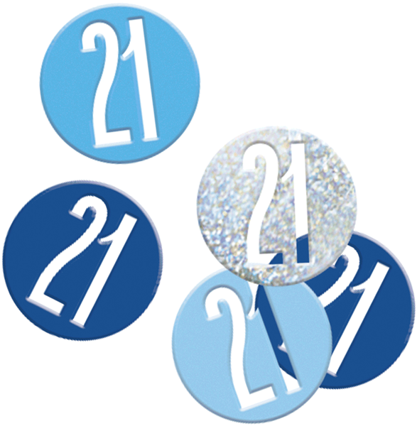 Blue Glitz 21st Birthday Foil Confetti 14g