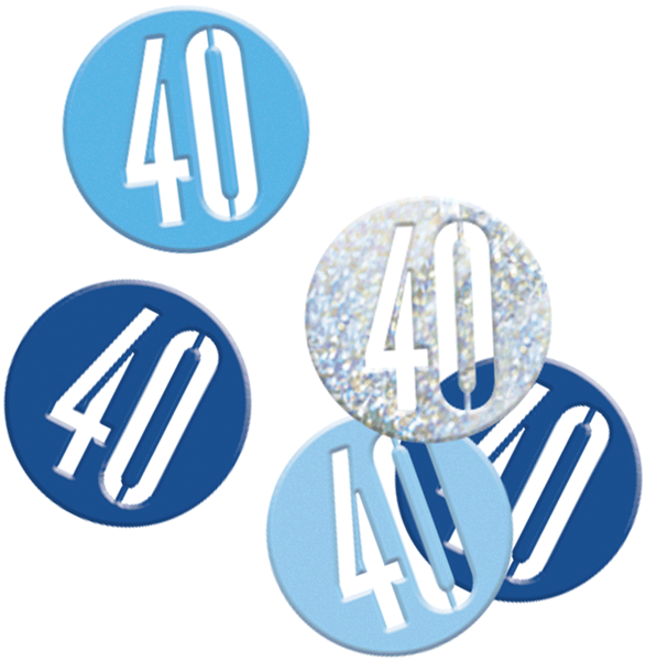 Blue Glitz 40th Birthday Foil Confetti 14g