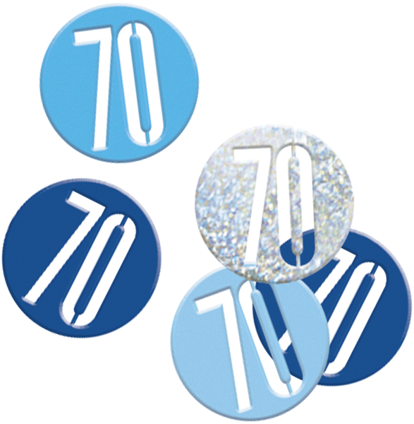 Blue Glitz 70th Birthday Foil Confetti 14g