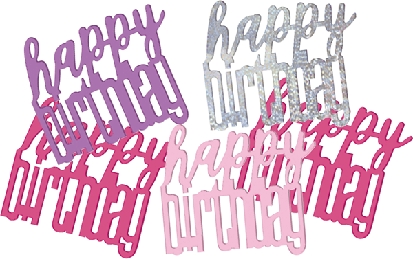 Pink Glitz Happy Birthday Foil Confetti 14g
