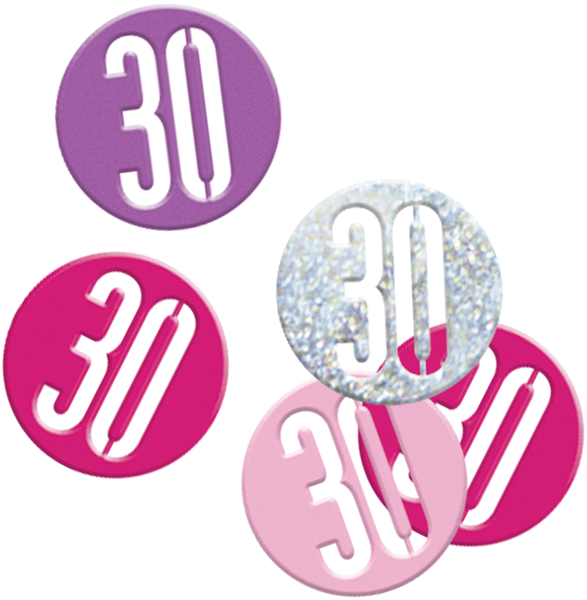 Pink Glitz 30th Birthday Foil Confetti 14g