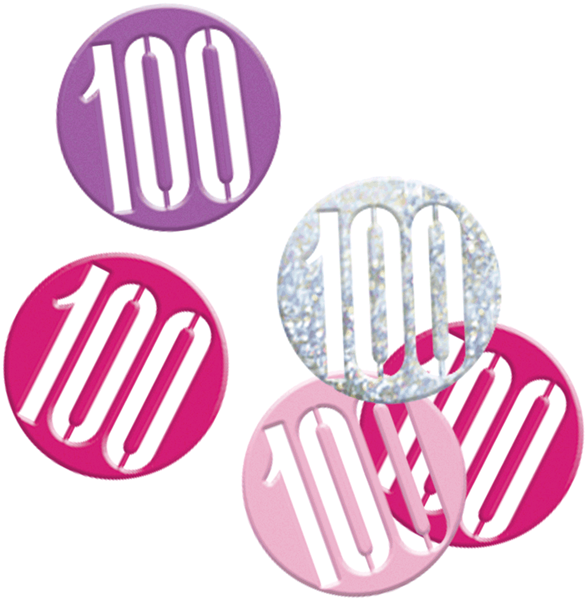 Pink Glitz 100th Birthday Foil Confetti 14g