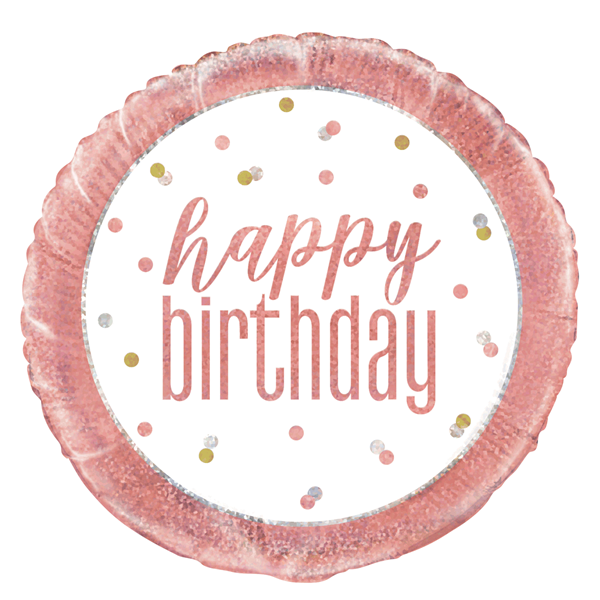 Rose Gold Glitz Happy Birthday 18" Foil Balloon