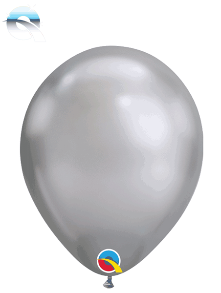 Qualatex Chrome 7" Silver Latex Balloons 100pk
