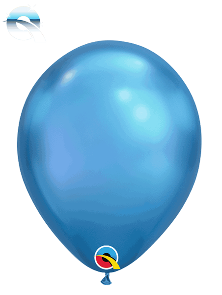 Qualatex Chrome 7" Blue Latex Balloons 100pk