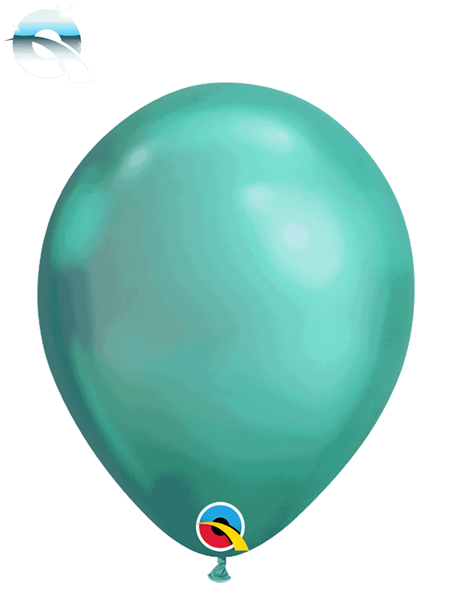 Qualatex Chrome 7" Green Latex Balloons 100pk