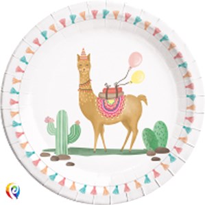 Llama Party 23cm Paper Plates 8pk