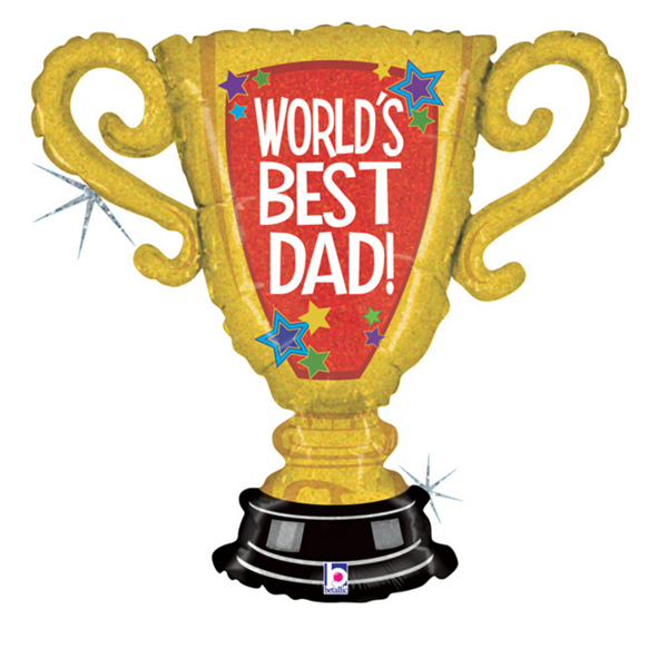 World's Best Dad 33" Holographic Trophy Foil Balloon