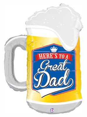 Here's to a Great Dad 34" Beer Mug Supershape Balloon