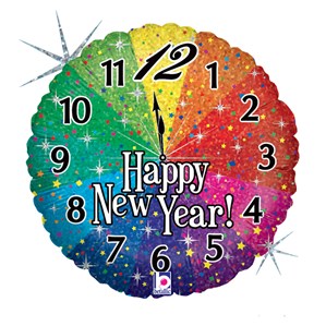 New Year Countdown Holographic 18" Foil Balloon