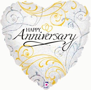 Happy Anniversary Heart Shaped 18" Foil Balloon