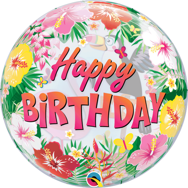 Tropical Birthday Party Toucan 22" Bubble Balloon