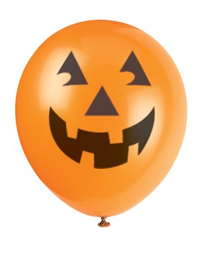 Halloween Orange Pumpkin 12" Latex Balloons 6pk