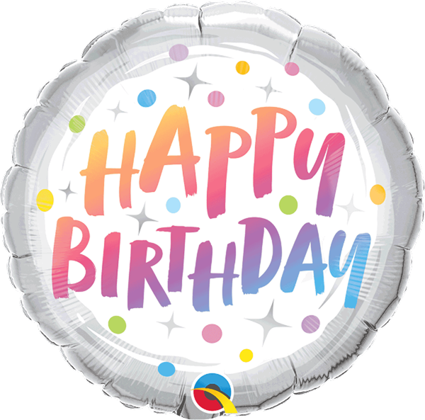 Happy Birthday Rainbow Dots 18" Foil Balloon