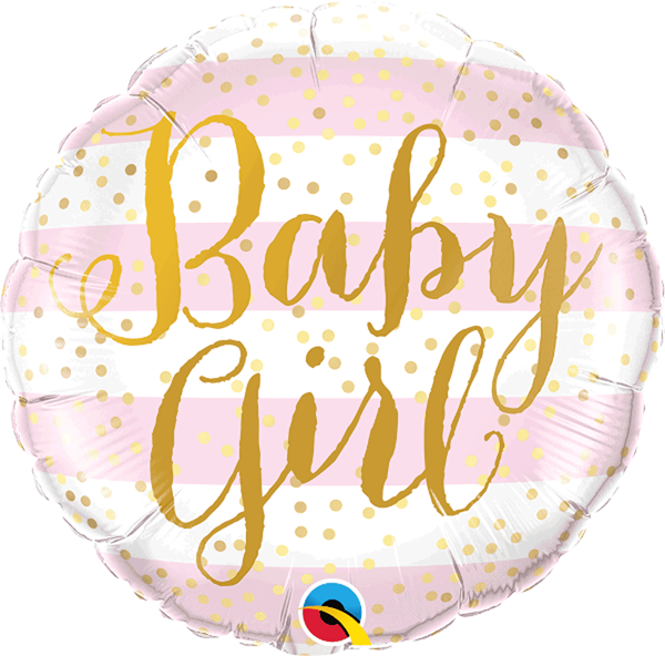 Baby Girl Pink Stripes 18" Foil Balloon