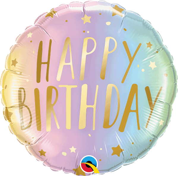 Pastel Happy Birthday Stars 18" Foil Balloon