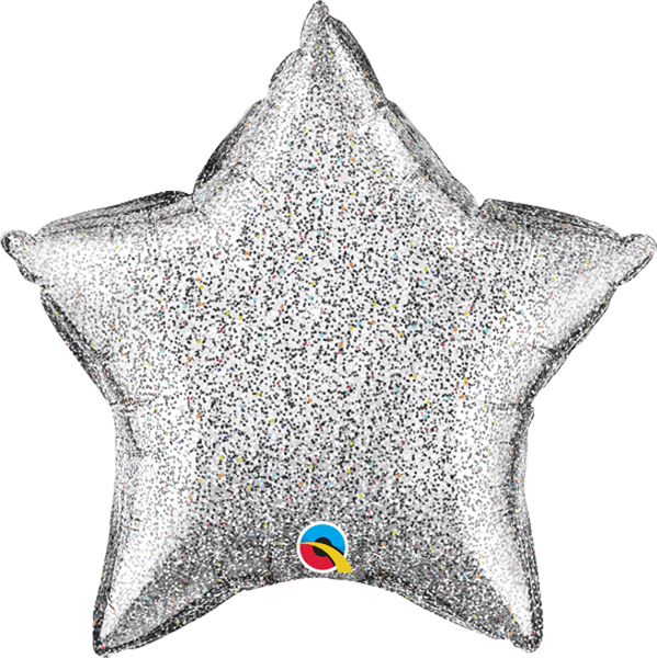 Glittergraphic Silver 20" Star Foil Balloon (Pkgd)