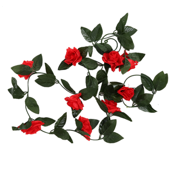 Red Artificial Rose Garland 8ft