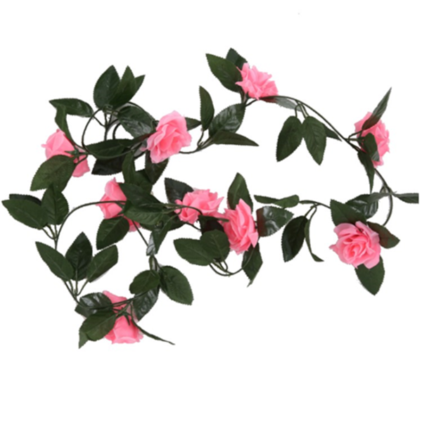 Pink Artificial Rose Garland 8ft