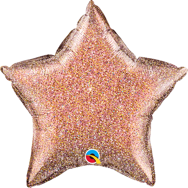 Glittergraphic Rose Gold 20" Star Foil Balloon (Pkgd)
