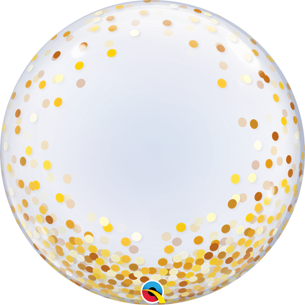 Gold Confetti Dots 24" Deco Bubble Balloon
