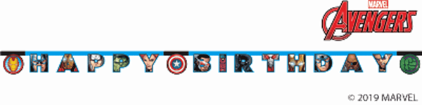 Marvel Avengers Happy Birthday Banner